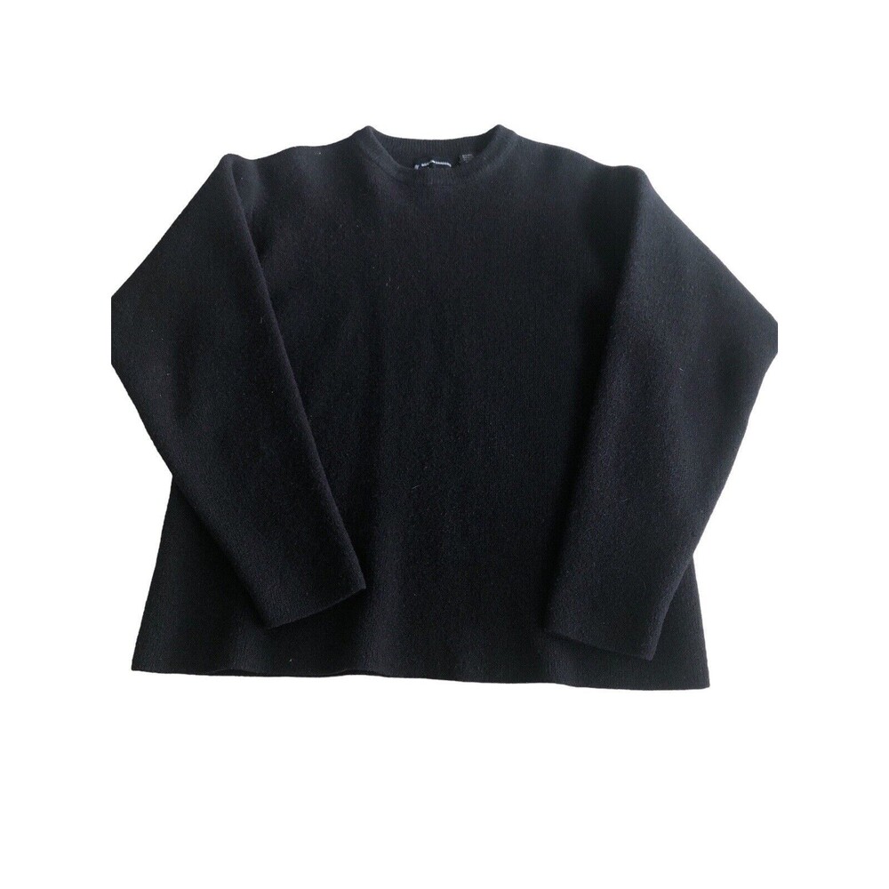 Boston Traders Crew Neck Soft‎ Slub Pullover Sweater Black, Size M Wool/Nylon